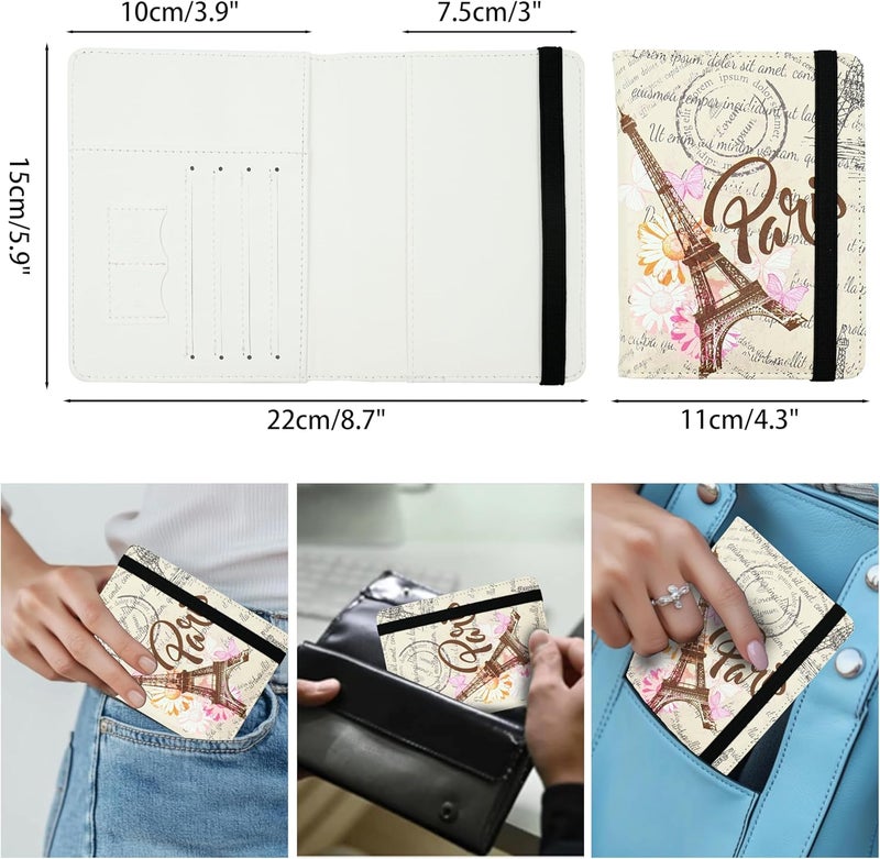 bassyil Eiffel Tower Passport Holder for Women and Men PU Leather Passport Cover for Travel - Image 5